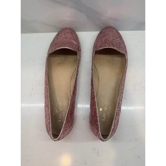 Kate Spade New York Women’s Size 9 Trick Pink Glitter Ballet Flats - Picture 6 of 7